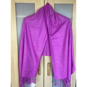 Pashmina Silk Scarf Pink Fringe Wrap Shawl Boho Luxury Wedding Party Resort NEW